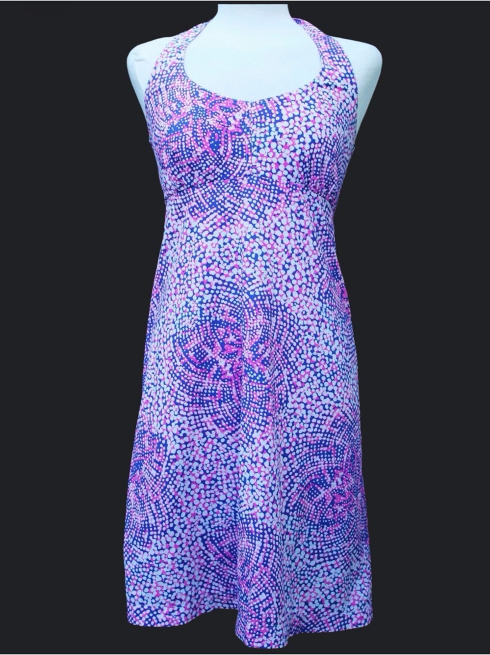 Columbia Purple and Pink Patterned Racerback Dress Size: Large